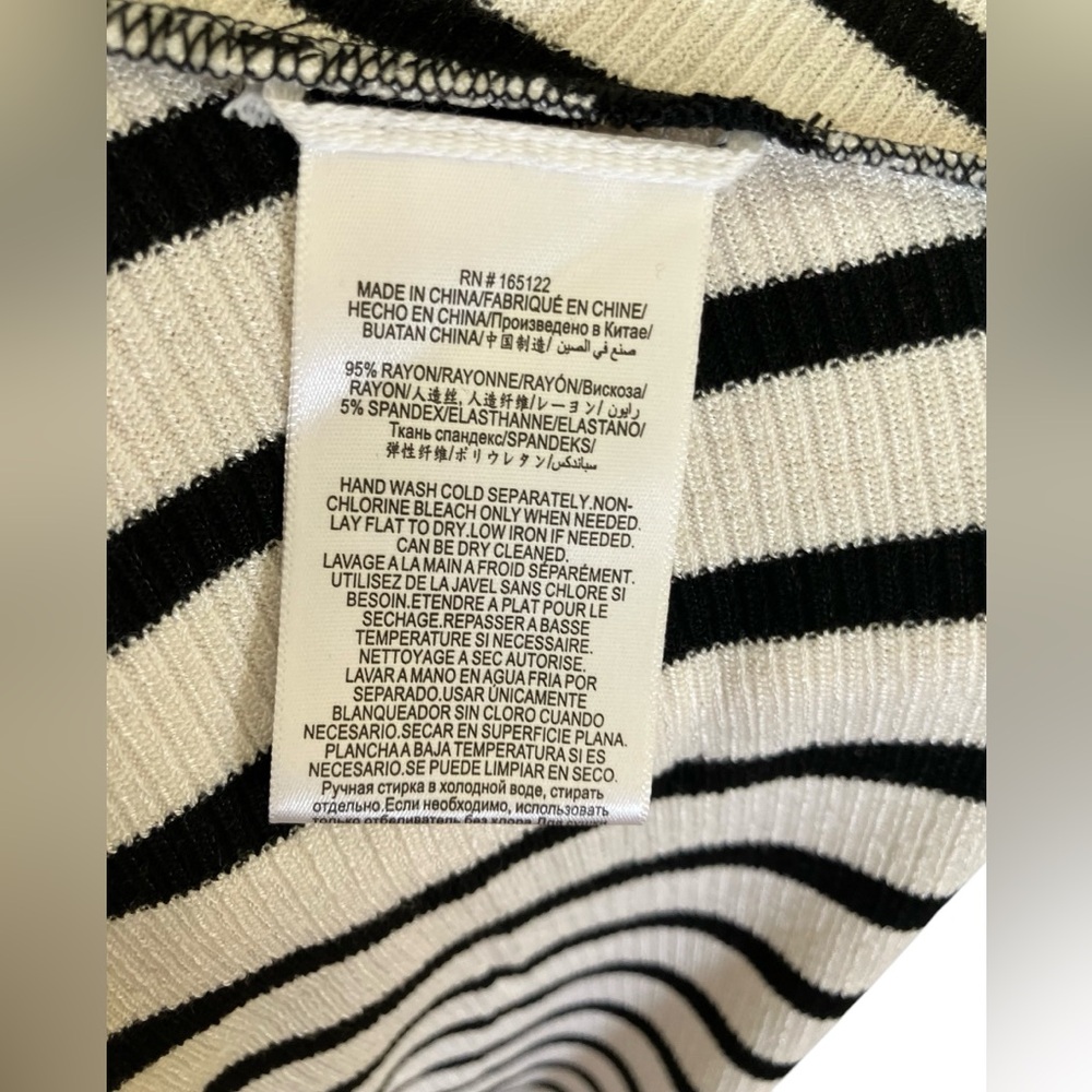 BCBG nwt cream & black striped casual dress thick xl - Picture 4 of 4
